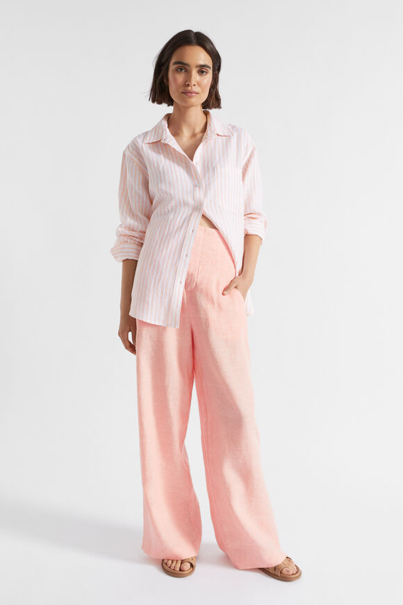 Core Linen Boyfriend Shirt  Tulip Pink Stripe  hi-res