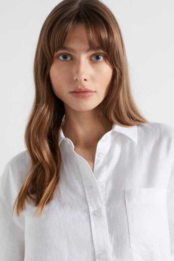 Core Linen Boyfriend Shirt  Whisper White  hi-res