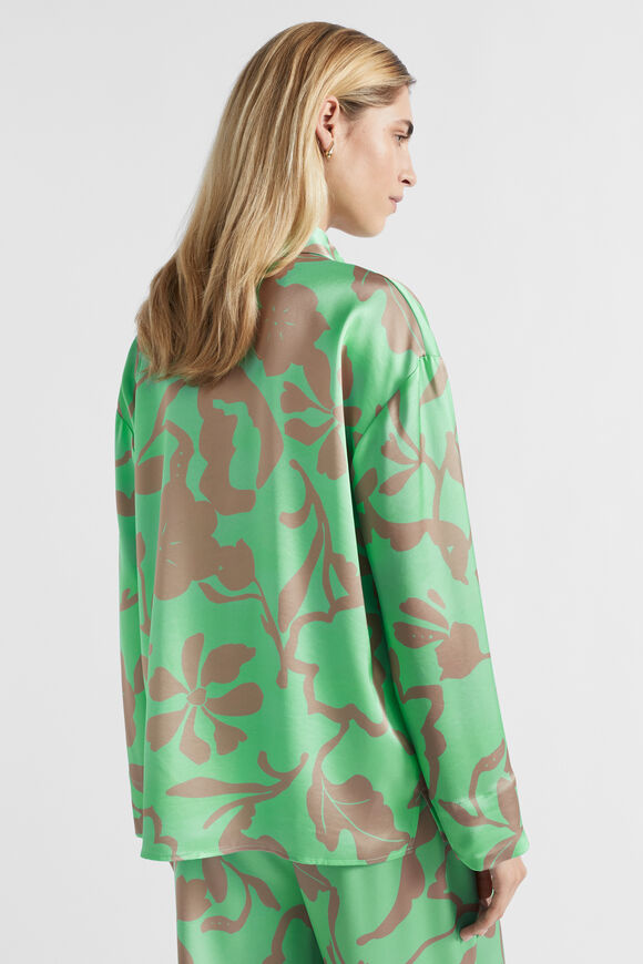 Satin Floral Shirt  Key Lime Floral  hi-res