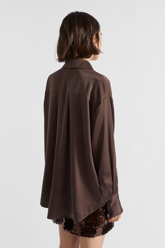 Silk Button Down Shirt  Deep Raisin  hi-res