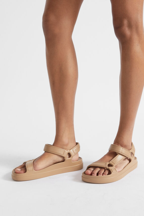 Tri-Strap Jelly Sandal  Caramel  hi-res
