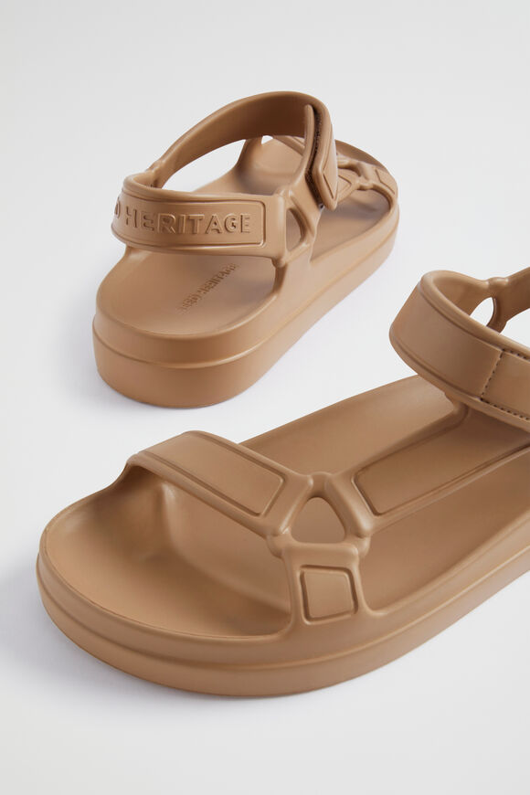 Tri-Strap Jelly Sandal  Caramel  hi-res