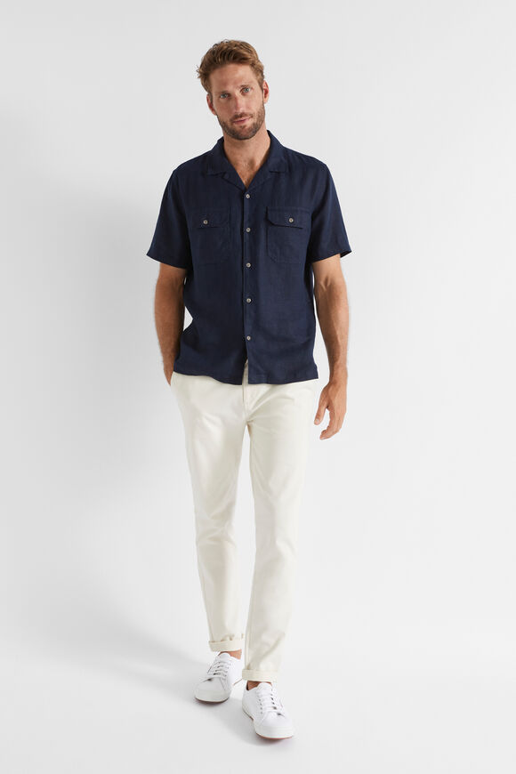 Linen Utility Shirt  Midnight Blue  hi-res