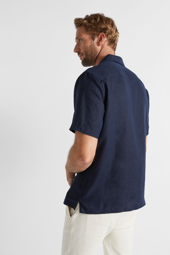 Linen Utility Shirt  Midnight Blue  hi-res