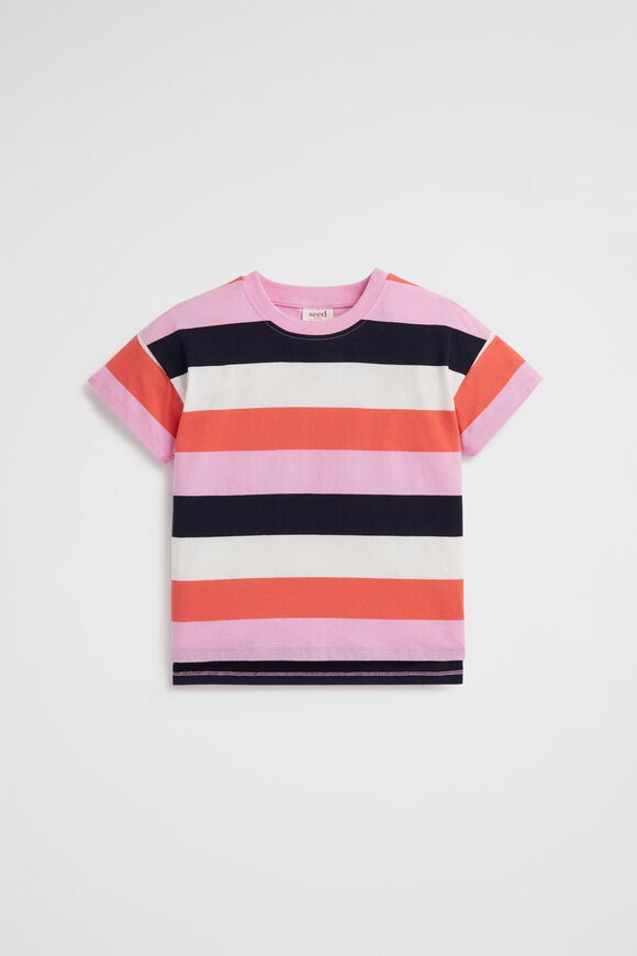 Colourblock Stripe Tee  Watermelon  hi-res
