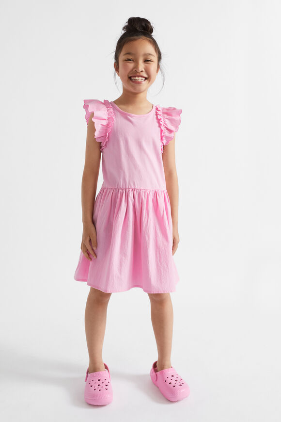 Splice Scollop Dress  Candy Pink  hi-res