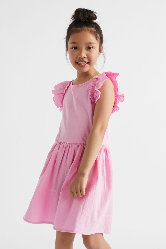 Splice Scollop Dress  Candy Pink  hi-res