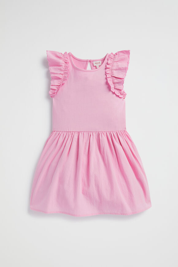 Splice Scollop Dress  Candy Pink  hi-res