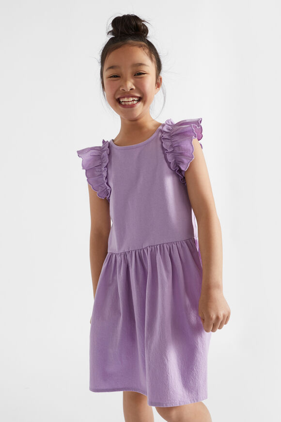 Splice Scollop Dress  Lilac  hi-res
