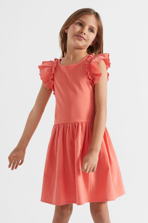 Splice Scollop Dress  Watermelon  hi-res