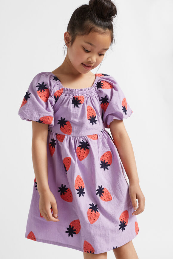 Strawberry Embroidered Dress  Lilac  hi-res