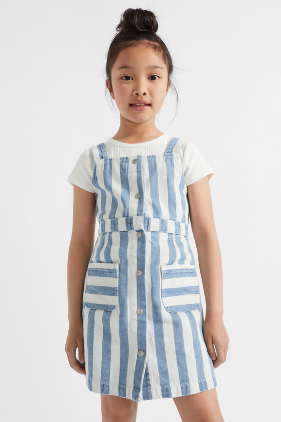 Stripe Denim Pinafore  Denim Stripe  hi-res