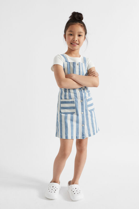 Stripe Denim Pinafore  Denim Stripe  hi-res