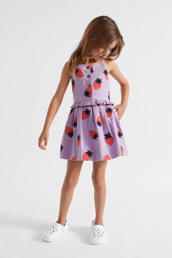 Strawberry Embroidered Skirt  Lilac  hi-res