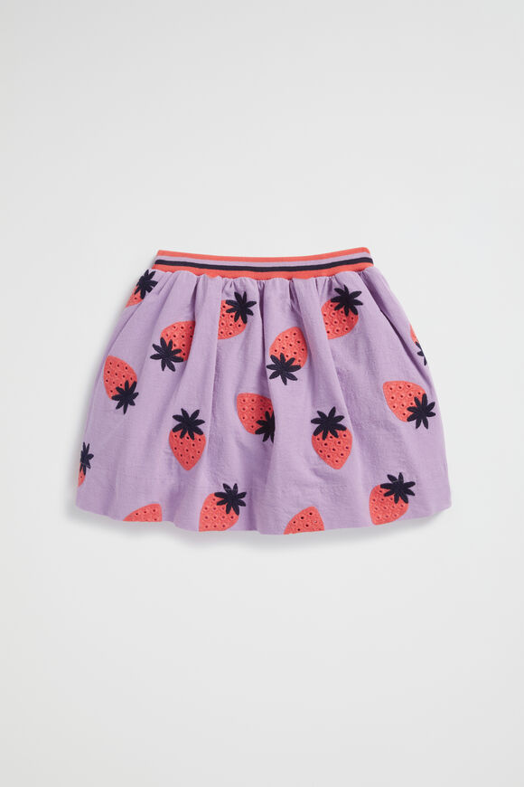 Strawberry Embroidered Skirt  Lilac  hi-res