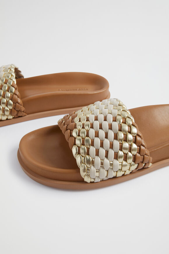 Fia Woven Footbed Slide  Caramel Multi  hi-res