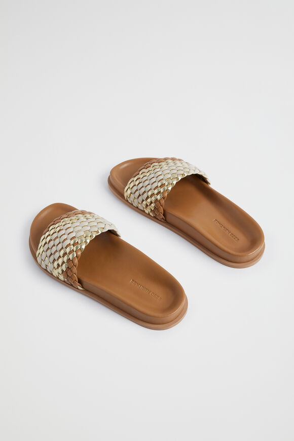 Fia Woven Footbed Slide  Caramel Multi  hi-res