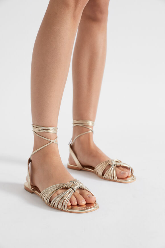 Evie Flat Sandal  Pale Gold  hi-res