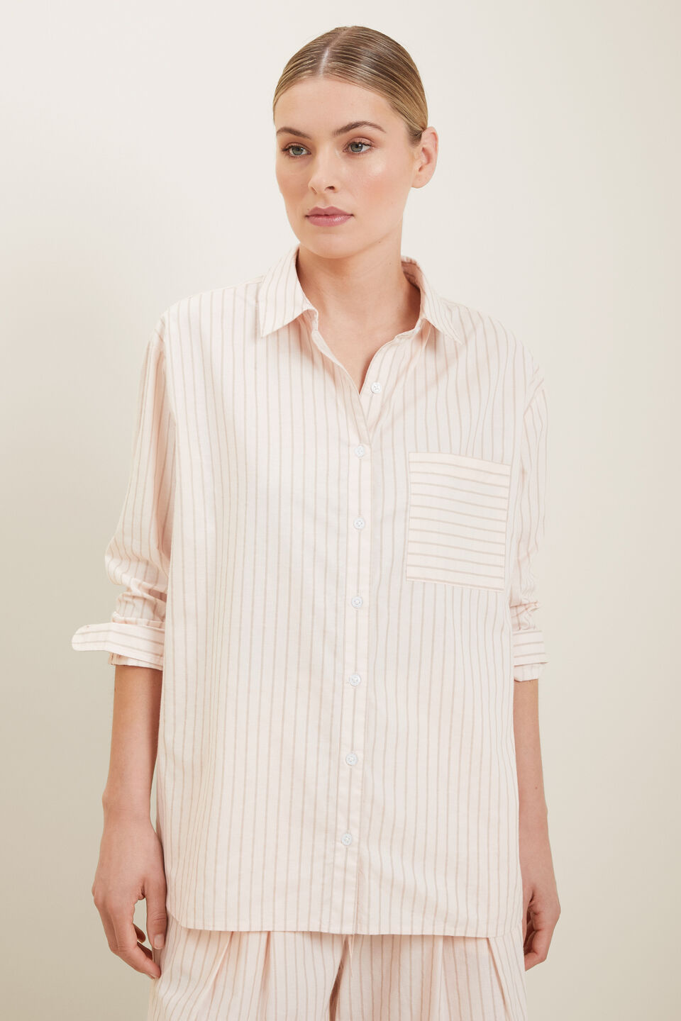Stripe Voile Shirt  Pale Blossom Stripe