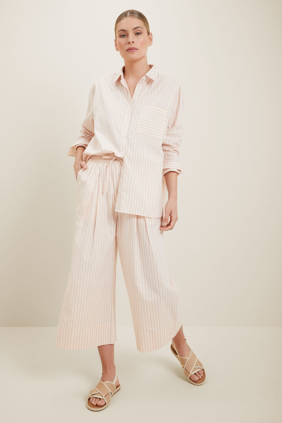 Stripe Voile Shirt  Pale Blossom Stripe