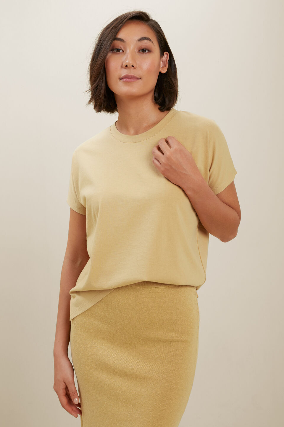 Boxy Crop Tee  Fawn