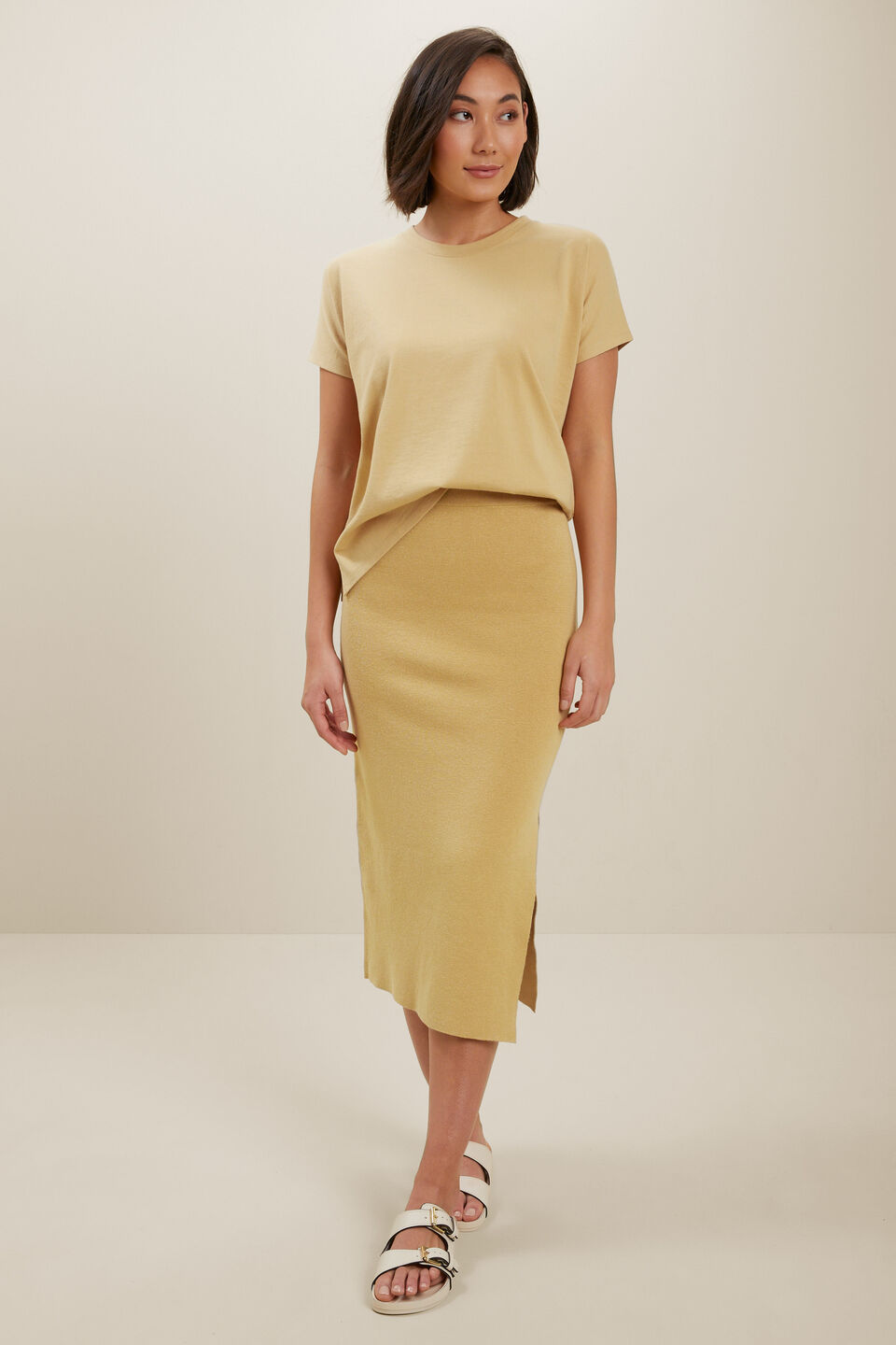 Boxy Crop Tee  Fawn