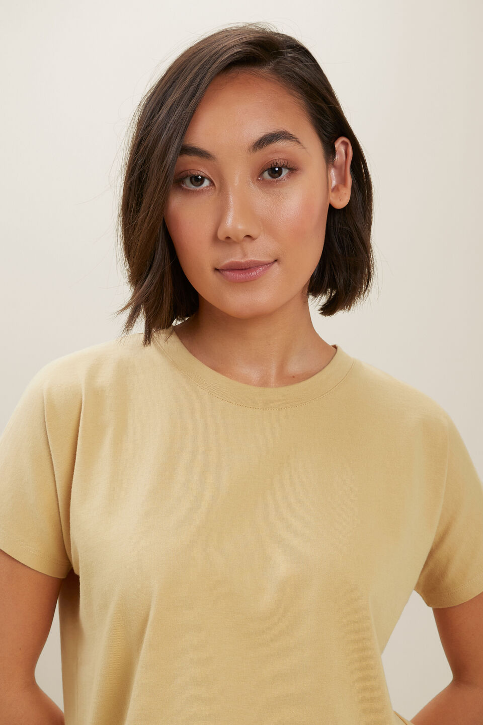 Boxy Crop Tee  Fawn