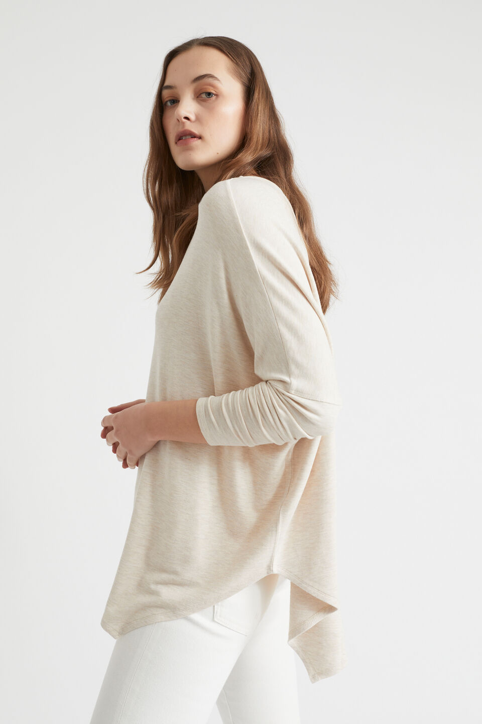 Core Asymmetrical Sweat  Oyster Marle