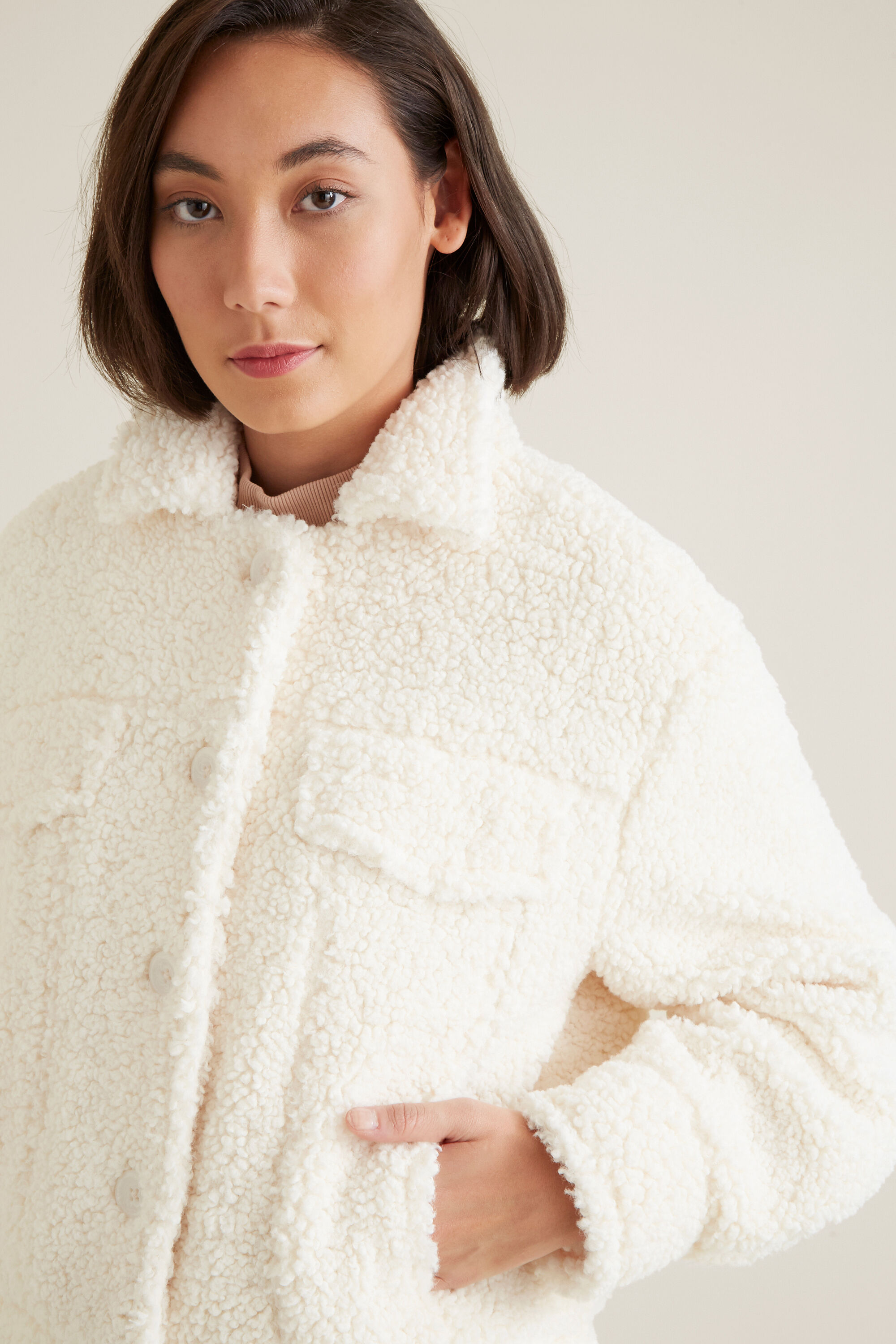Cropped Teddy Jacket