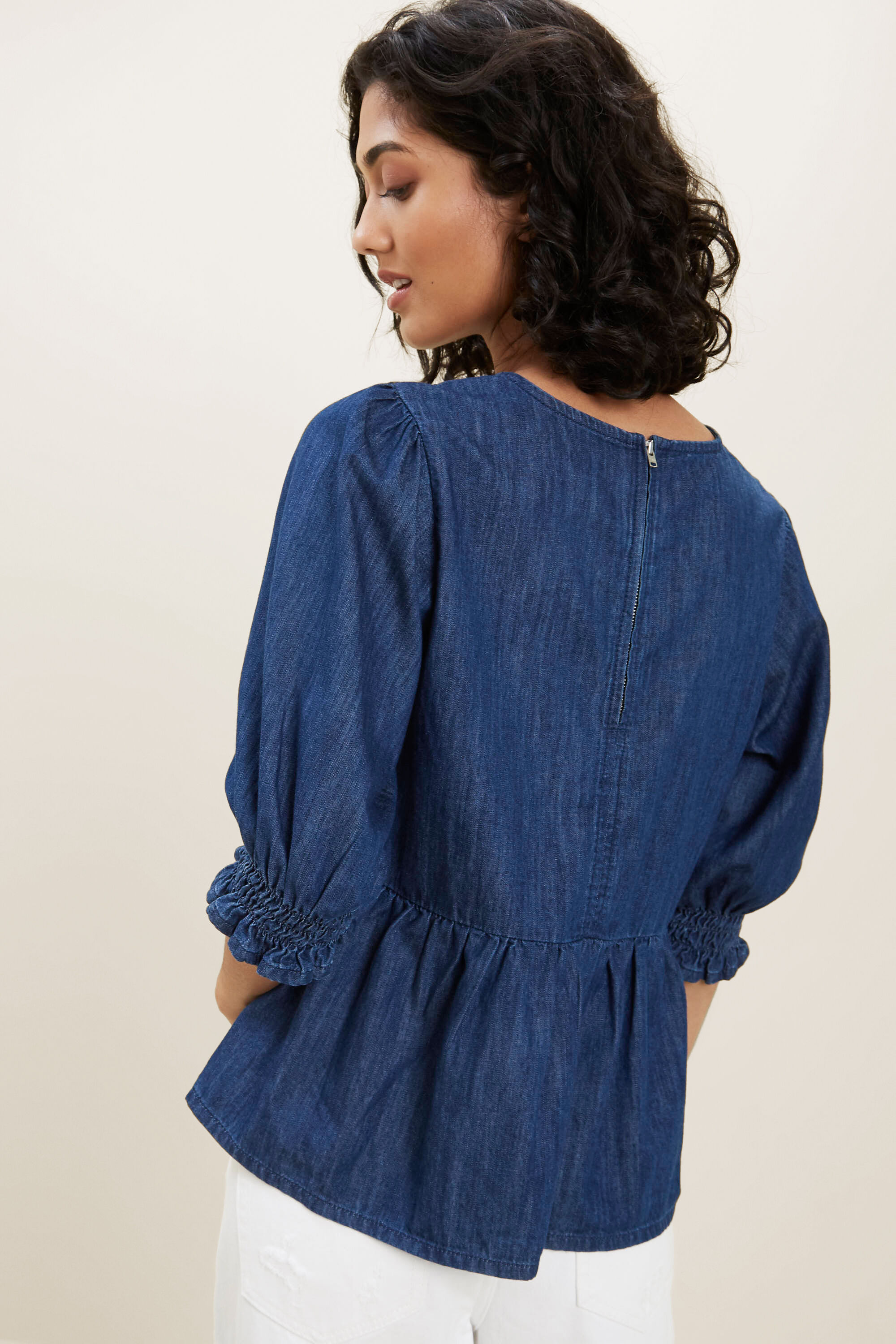 Chambray sales peplum top