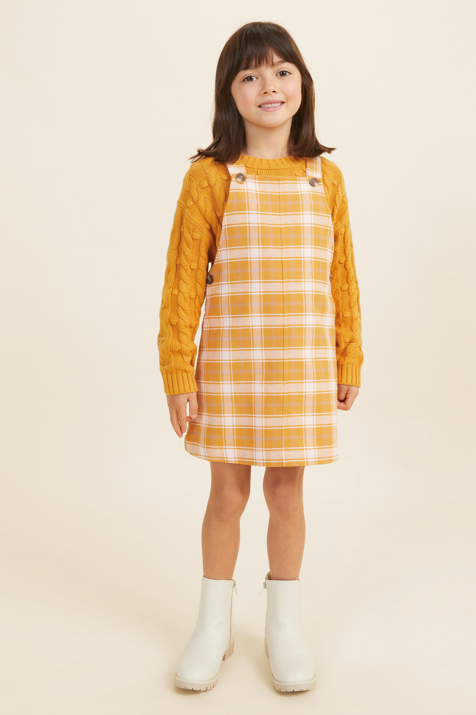 Girls clearance check pinafore