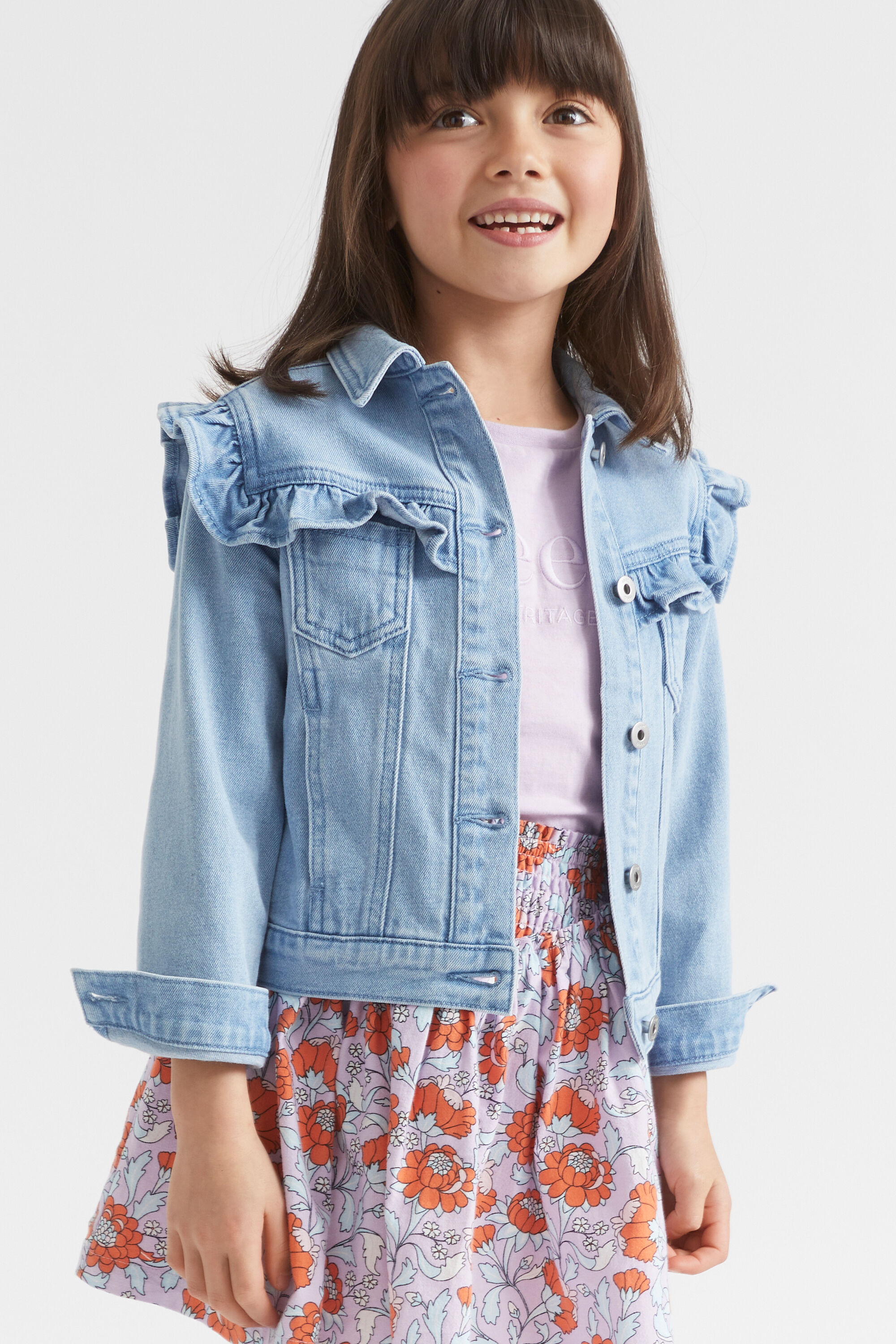 Grey frill jacket top