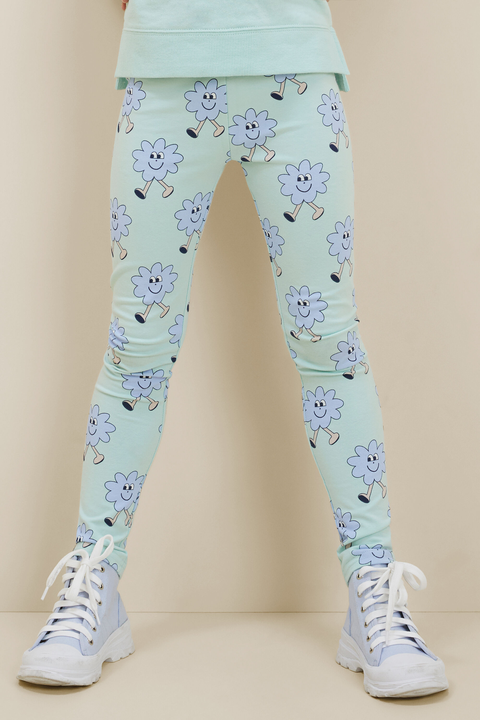 Aqua floral leggings hot sale