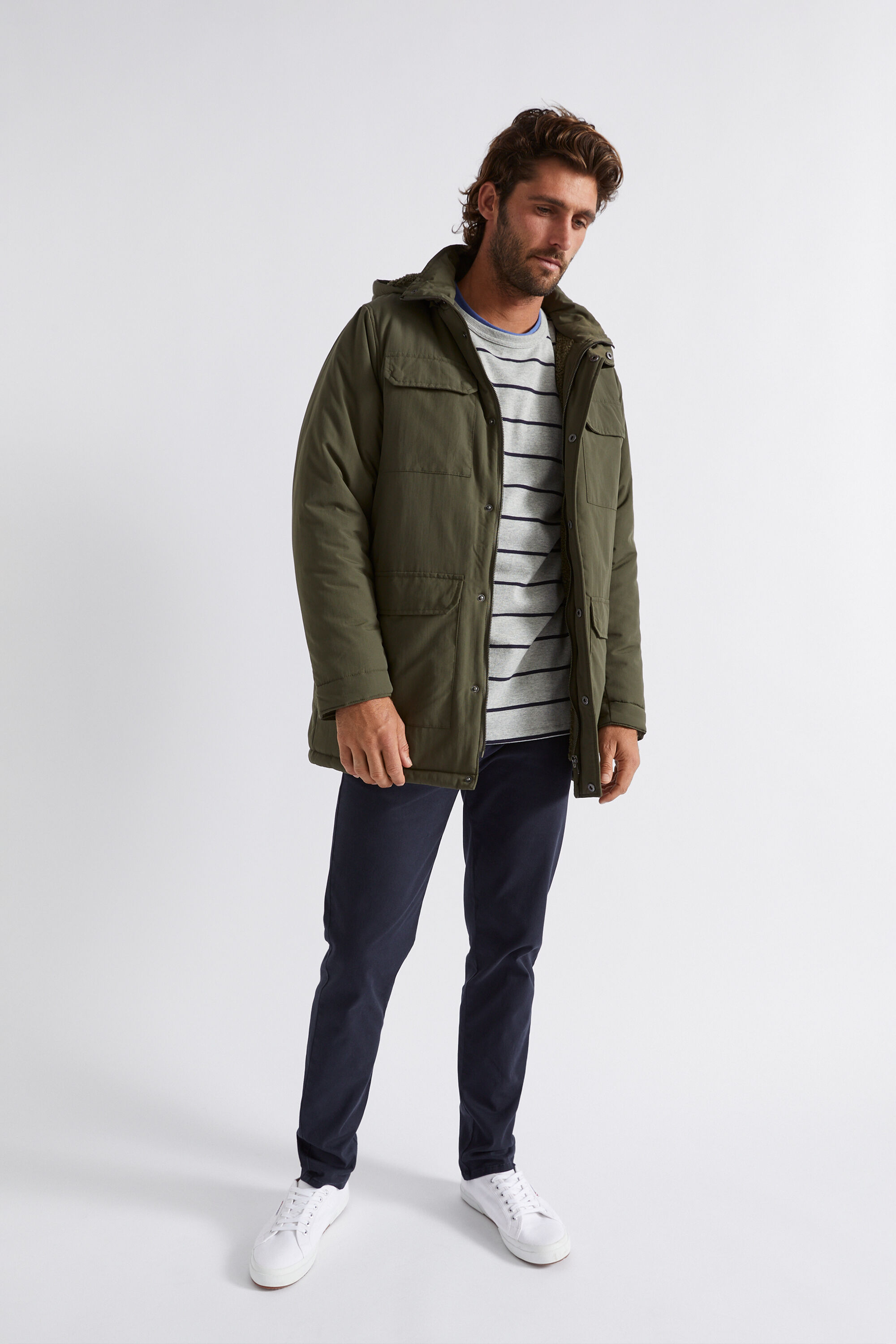 Green best sale hooded parka