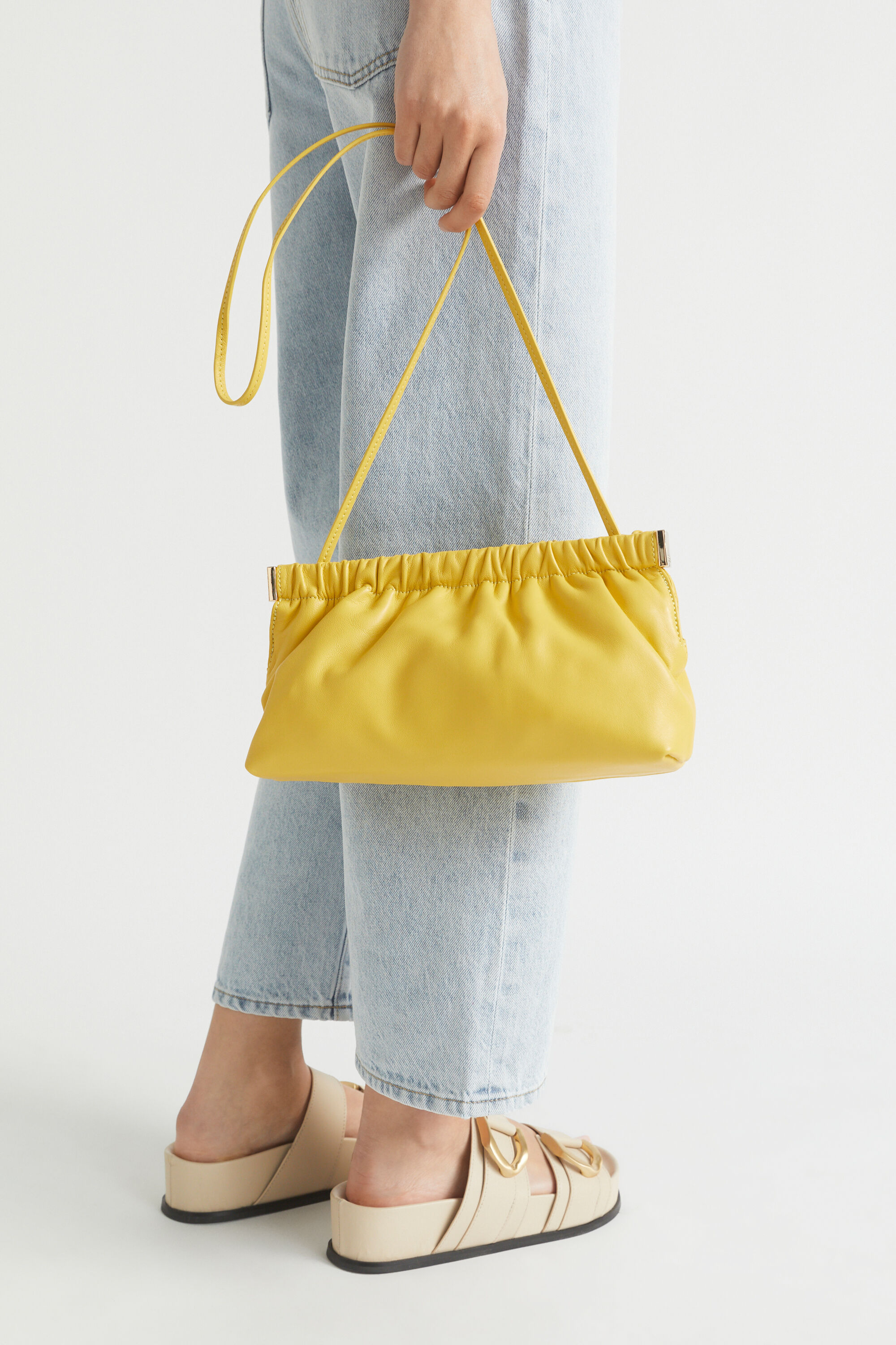 Gathered Leather Clutch Seed Heritage