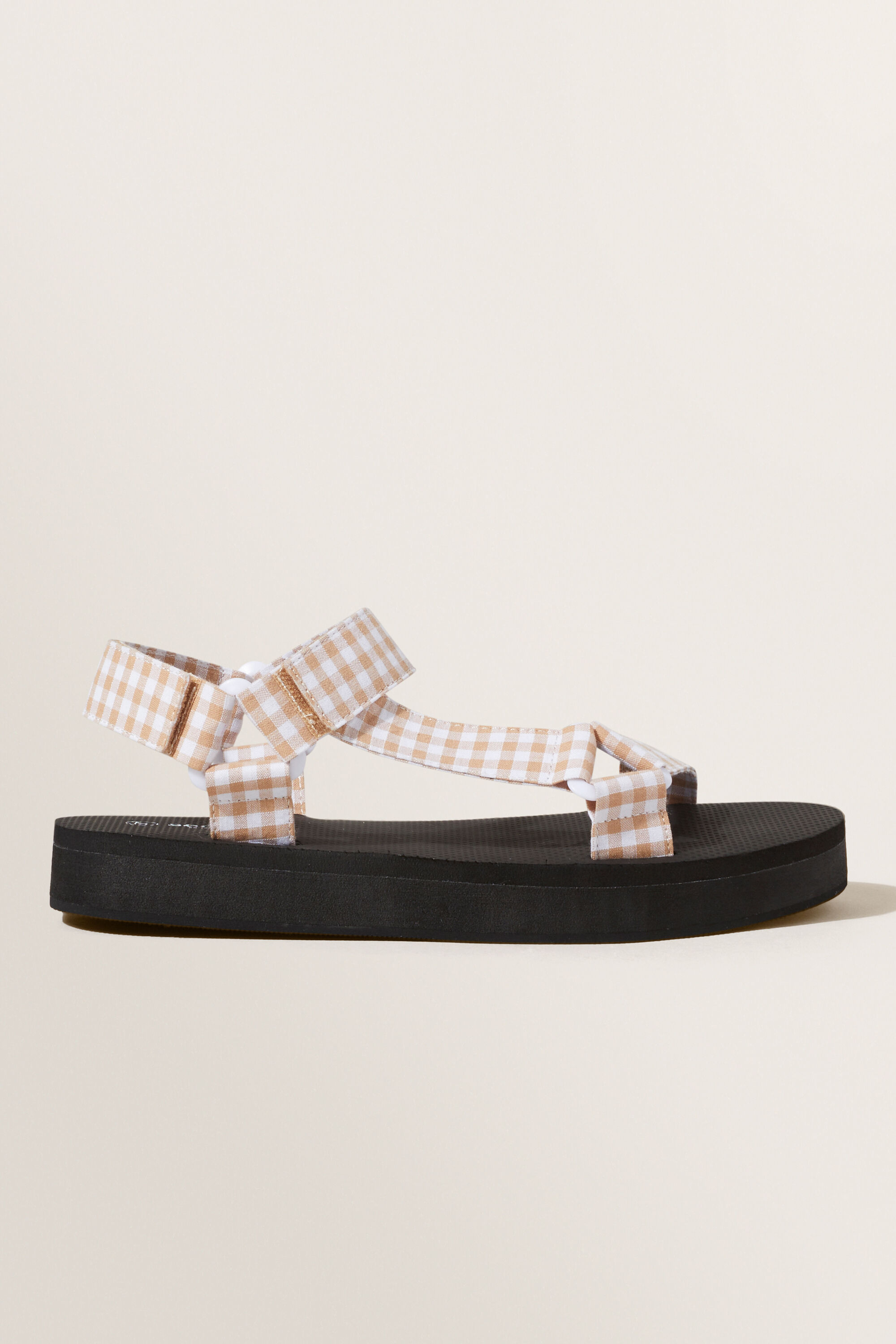 Gingham platform sandals sales