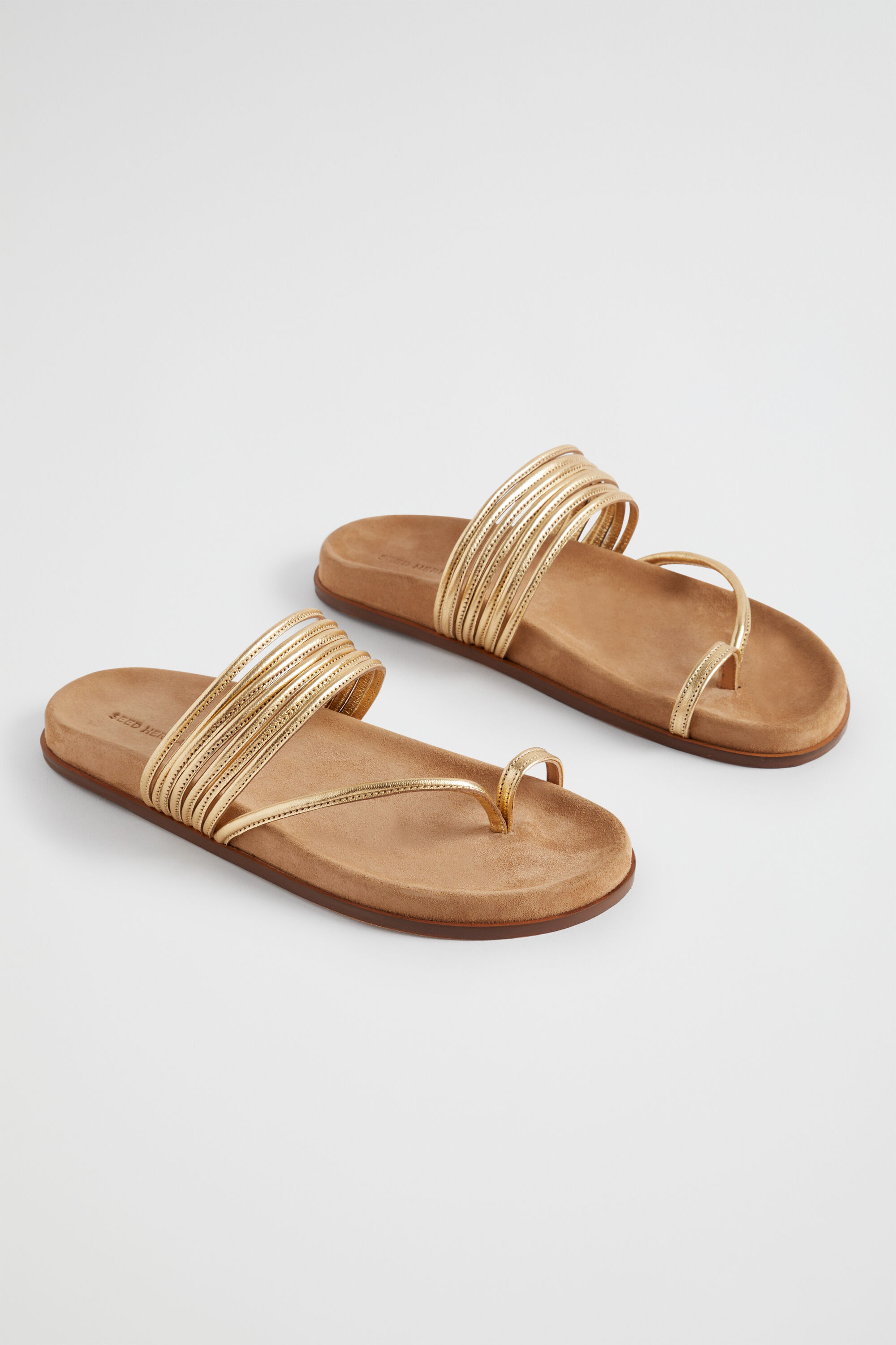 Gold shop footbed sandals
