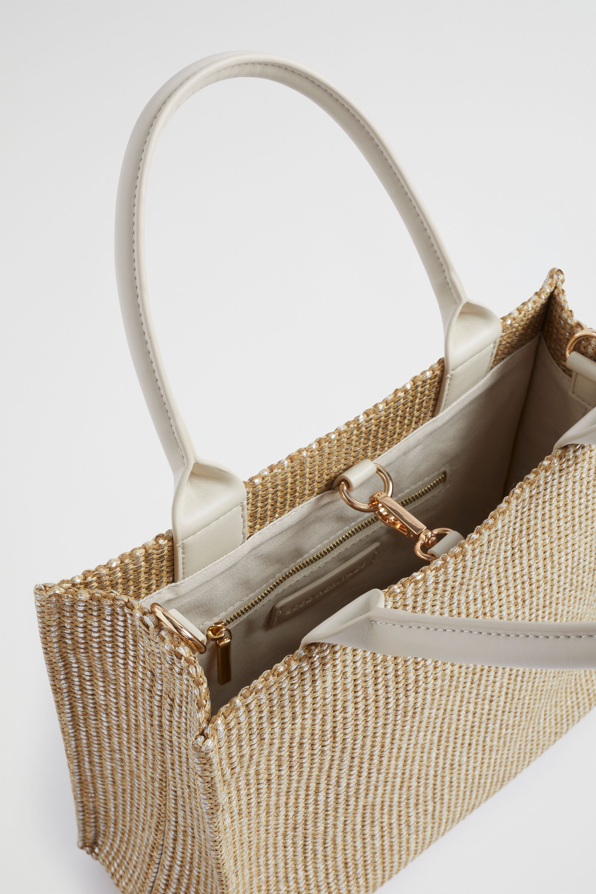 Metallic straw bag on sale