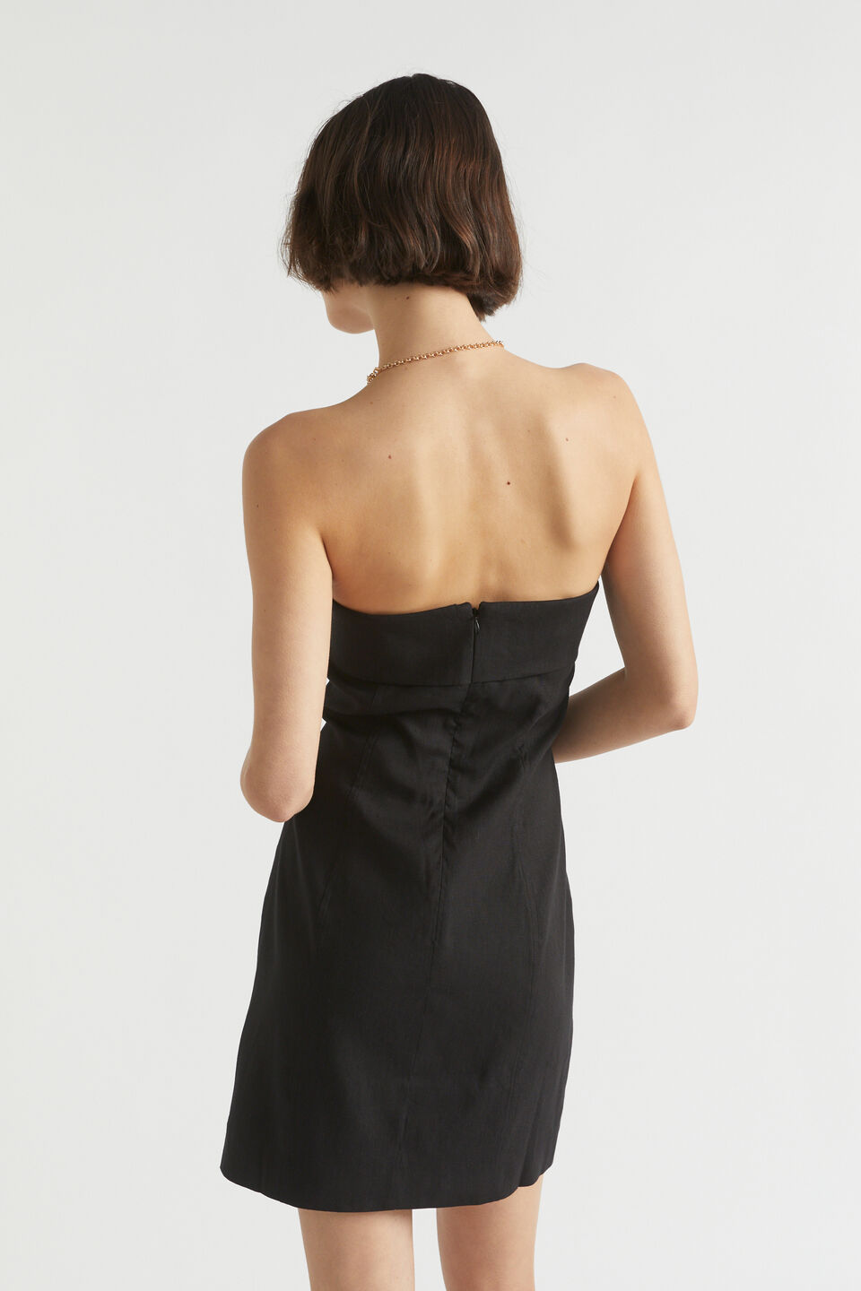 Tailored Strapless Mini Dress  Black