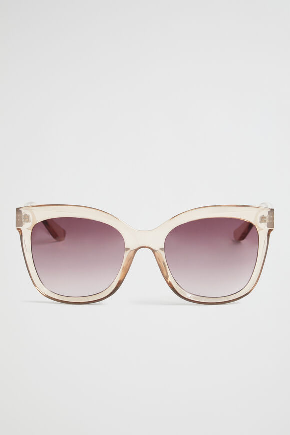 Jessica Rounded Sunglasses  Sheer Beige  hi-res