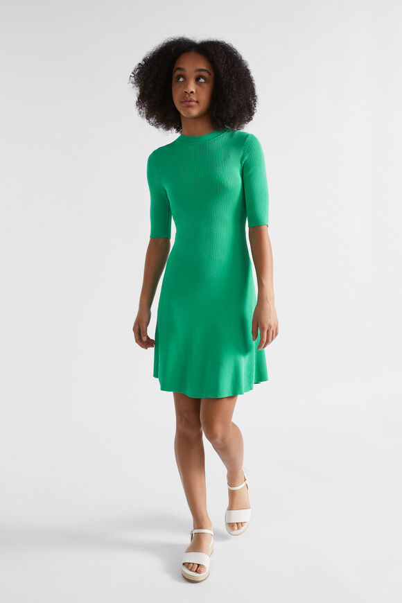 Rib Knit Dress  Jewel Green  hi-res