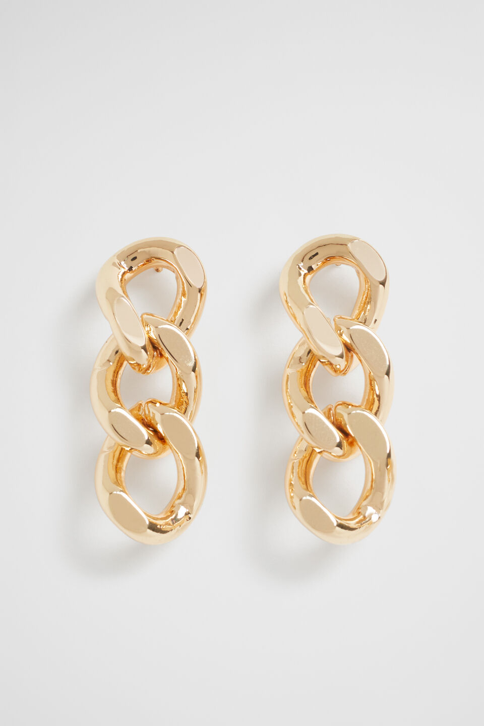 Flat Curb Chain Earring  Gold  hi-res