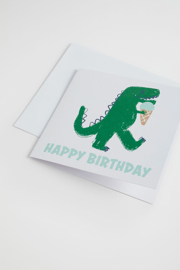 Large Happy Birthday Dinosaur Card  Multi  hi-res