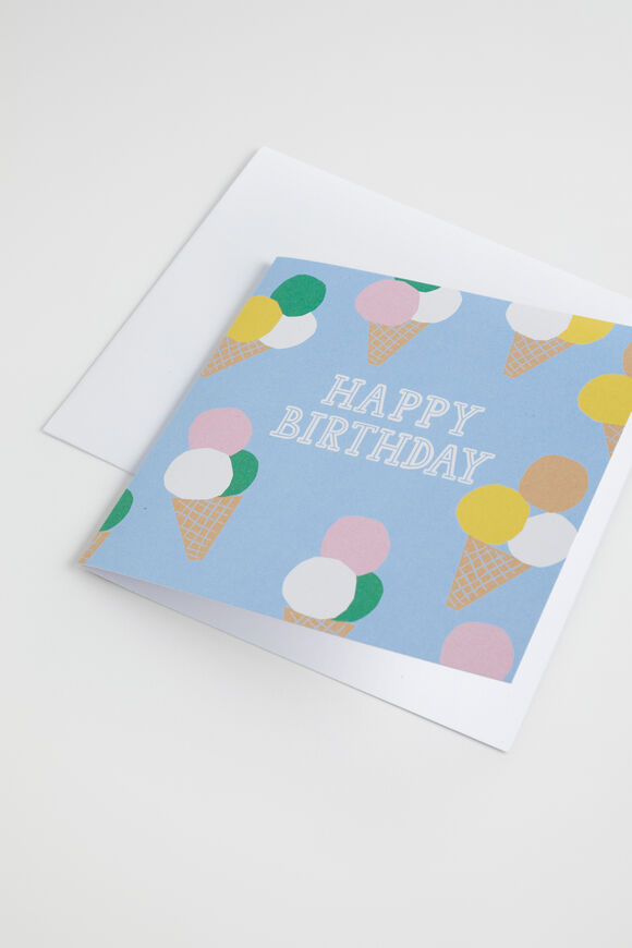 Large Happy Birthday Ice Cream Card  Multi  hi-res