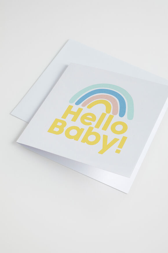 Large Hello Baby Rainbow Card  Multi  hi-res