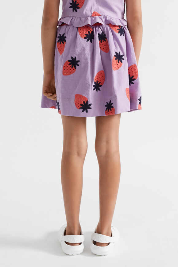 Strawberry Embroidered Skirt  Lilac  hi-res