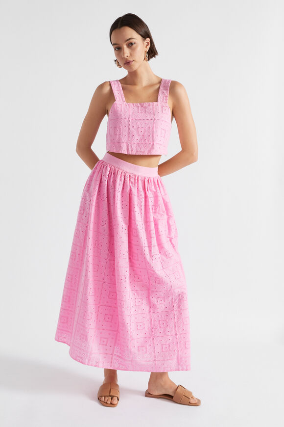 Broderie Maxi Skirt  Pink Gin  hi-res