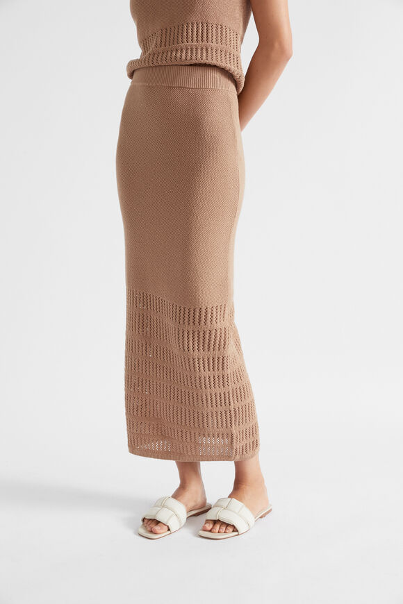 Crochet Panelled Skirt  Barley  hi-res