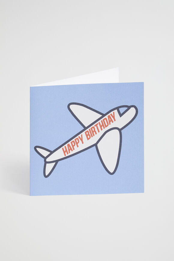 Large Happy Birthday Airplane Card  Multi  hi-res