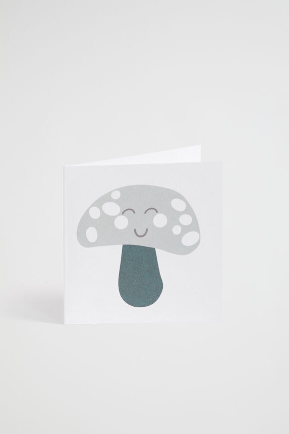 Small Happy Mushroom Card  Multi  hi-res